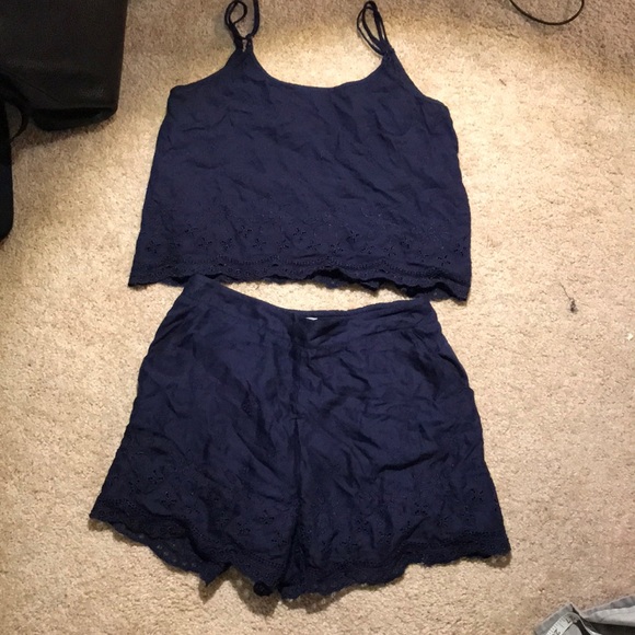 LC Lauren Conrad Pants - Lauren Conrad two piece navy blue outfit!